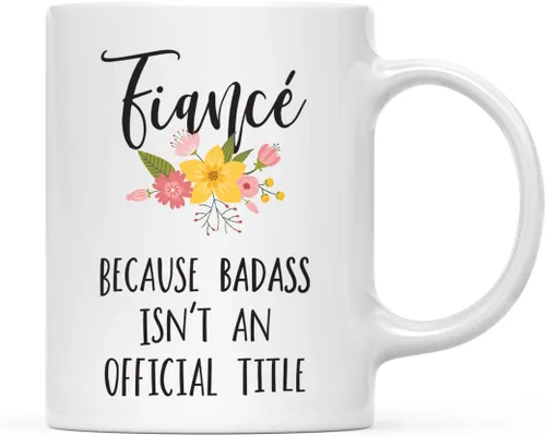 Vista 63 de Andaz Press Taza de café de 11 onzas, regalo de broma, tía porque Badass no es un título oficial, gráfico floral, 1 paquete