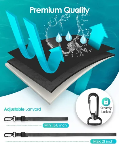 Vista 3 de Hiearcool - Funda impermeable IPX8, universal y compatible con celular iPhone 12, Pro 11, Pro Max, XS, Max, XR, X, 8, 7, Samsung Galaxy S10, S9