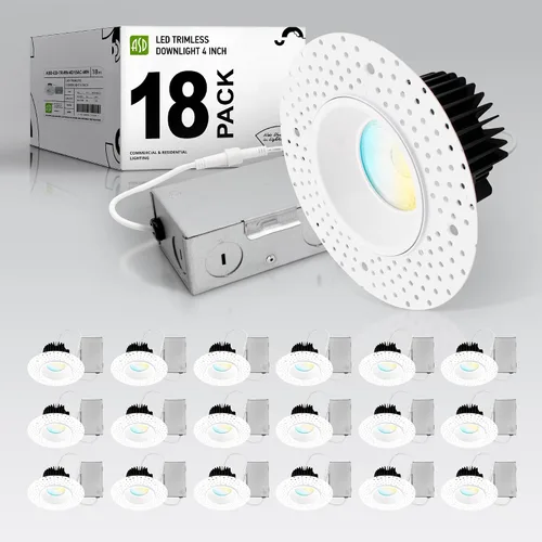 Vista 29 de ASD Sin moldura de 2 pulgadas de luces LED empotradas, 8W 120V redondas para uso comercial, luces regulables sin lata para techo con caja