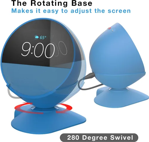 Vista 4 de Soporte de carga para Echo Spot con puertos de carga USB-C y USB-A para múltiples dispositivos, estación de carga Echo Spot para teléfonos celulares