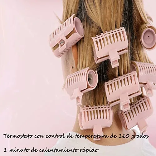 Vista 4 de 10 rodillos de pelo con calefacción, recargables, rizadores eléctricos profesionales, herramienta de peinado del cabello, fácil de operar