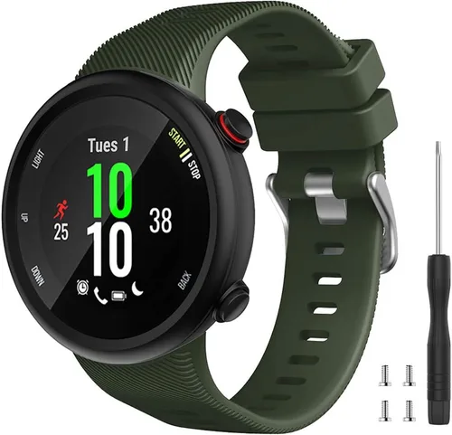 Vista 8 de Compatible con la correa Garmin Forerunner 45S, correa de repuesto deportiva de silicona suave, pulsera de fitness para Garmin Forerunner 45S