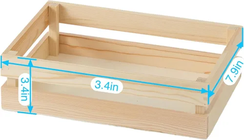 Vista 3 de Juego de 3 cajas de madera rústica con asas, cajas decorativas de madera, caja de almacenamiento de madera para cocina, oficina, dormitorio