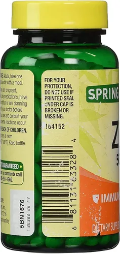 Vista 3 de Spring Valley - Zinc 50 mg, 200 unidades de suplemento de zinc Spring Valley es adecuado para la ingesta diaria.