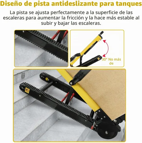 Vista 5 de Carretilla eléctrica para subir escaleras con 3 velocidades ajustables y capacidad de carga máxima de 440 libras, carrito plegable para subir