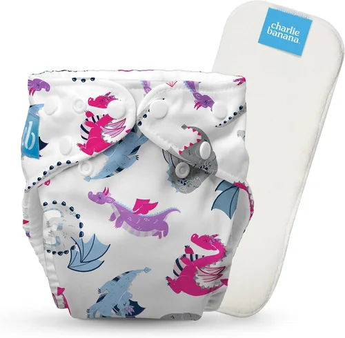 Vista 28 de Charlie Banana Pañales de tela, reutilizables, lavables, ajustables, talla única, para bebés y niños pequeños, con inserto absorbente, aviador