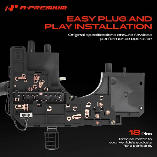 Vista 4 de Interruptor de señal de giro multifunción A-Premium, luz de estacionamiento de haz de faro compatible con Jeep Wrangler 2001-2006, TJ 2001-2006
