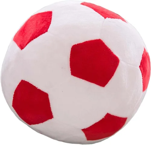 Vista 7 de Juguete de fútbol multifuncional de peluche para regalos de fiesta de sofá de hotel, rojo y blanco
