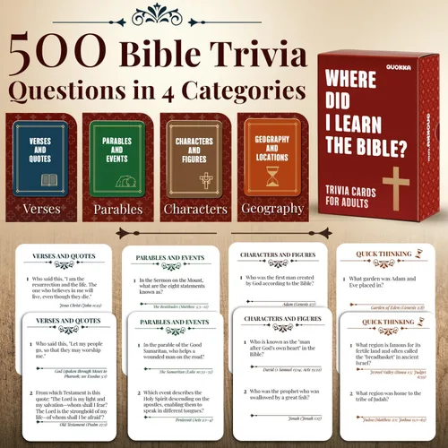 Vista 2 de Juego de preguntas para familias - Divertidas tarjetas educativas de trivia Marrón