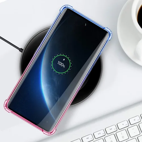 Vista 7 de Funda para Samsung Galaxy S20 - Funda protectora delgada transparente con parachoques de TPU reforzado, a prueba de golpes, color azul y rosa
