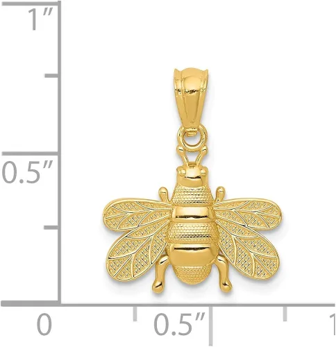 Vista 3 de Colgante de abeja de oro amarillo macizo de 14 k 0.748in x 0.591in