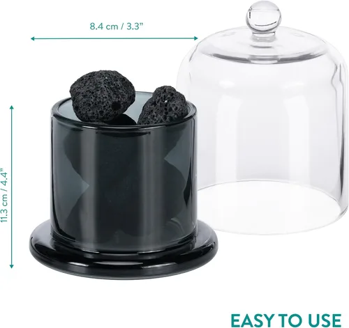 Vista 6 de Navaris Difusor de volcán de piedra de lava – Difusor de vidrio sin agua para aceites esenciales – sin electricidad portátil aromaterapia – para un