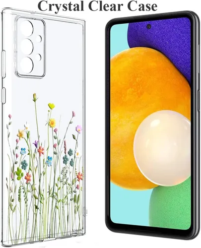 Vista 3 de Unov Funda diseñada para Galaxy A52 / A52s, funda transparente para teléfono con [patrón antideslizante en relieve], protección delgada a prueba