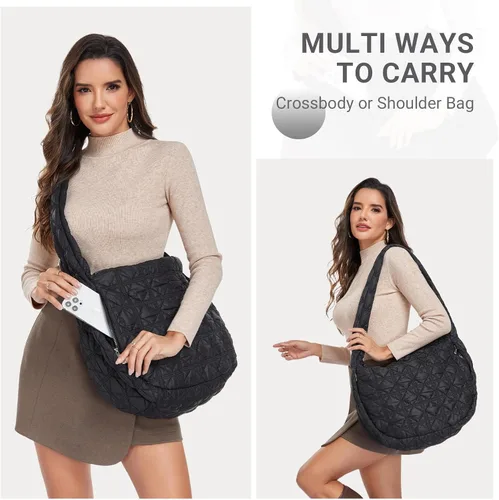 Vista 2 de Bolsas cruzadas acolchadas para mujer, bolsa de mano inflada, bolsa de mano con burbujas, bolso grande