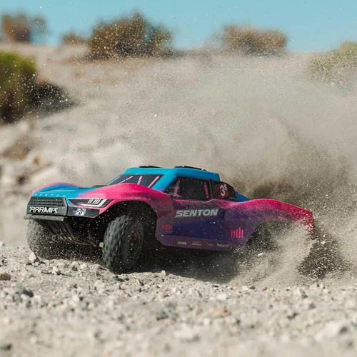 Vista 8 de ARRMA Camión RC 1/10 SENTON 4X4 223S BLX sin escobillas, camión de curso corto RTR (batería y cargador no incluidos) con DSC, azul, ARA4303V4T3