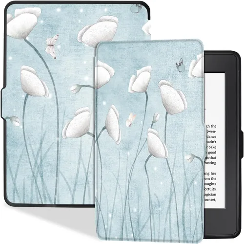 Vista 12 de Funda delgada para Kindle Paperwhite 5ª/6ª/7ª generación, color negro (Modelo EY21 y DP75SDI), delgada y ligera, cubierta de piel sintética