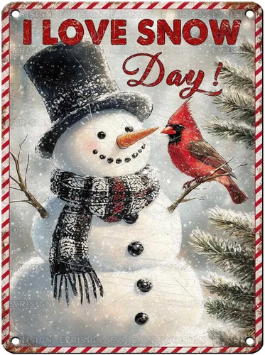 Vista 7 de Letrero de metal con texto en inglés "Just a Girl Who Loves Christmas", póster de hojalata para árbol de Navidad, decoración conmovedora de pared