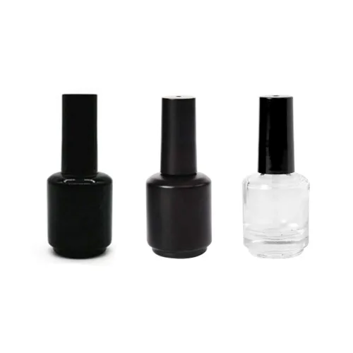 Vista 2 de ConStore 10 frascos de esmalte de uñas con tapa de cepillo negro, recipientes de almacenamiento para muestras de arte de uñas, herramientas