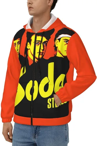 Vista 4 de Soda Music And Stereo Men's Hoodie Full Zip Long Sleeve Sweatshirt Printed Casual Shirt Hoodie