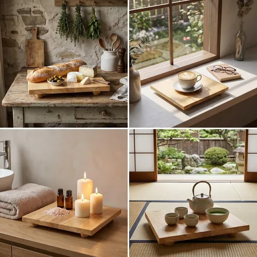 Vista 6 de Bucherry Tabla de cortar de madera con patas para cocina, tabla de cortar cuadrada de 11.8 pulgadas para carne, verduras, embutidos, elevador