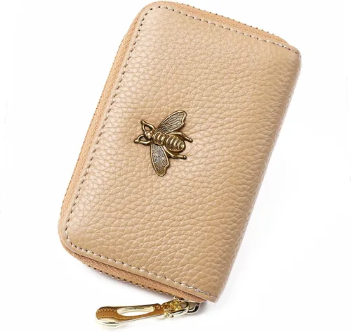 Vista 58 de imeetu Soporte para tarjetas de crédito RFID, cartera pequeña de cuero con cremallera para mujer
