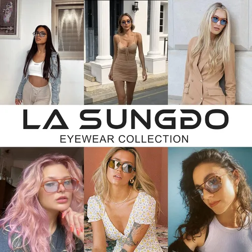 Vista 2 de LA SUNGGO Lentes de sol de aviador planos vintage de los años 70 para mujeres y hombres, gafas rectangulares con protección UV400, LS3517, Normal