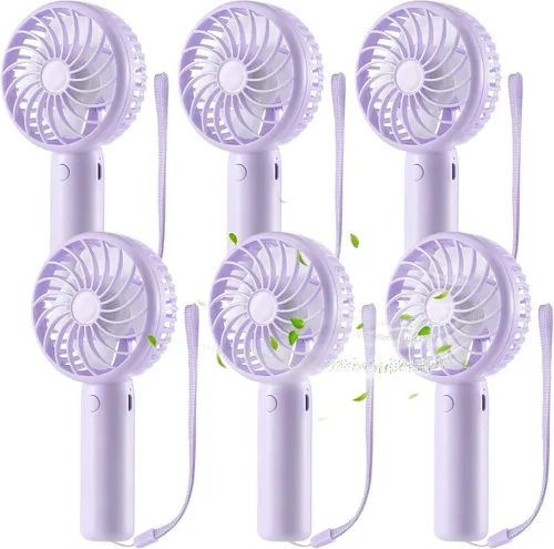 Vista 24 de Tujoe Mini ventilador de mano potente de 3 velocidades, ventilador personal pequeño portátil recargable con base USB para mujeres, maquillaje