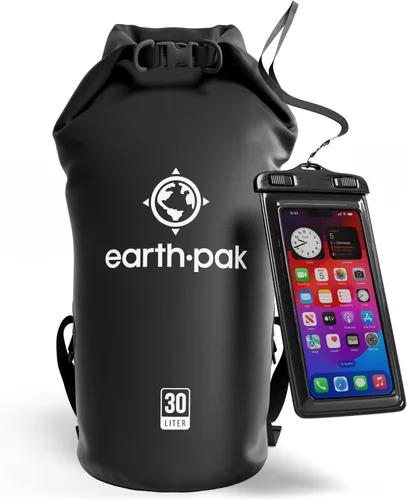 Vista 24 de Earth Pak Bolsa Seca Impermeable - Mochila Impermeable de Cierre Enrollable Superior Mantiene el Equipo Seco para Kayak con Funda Impermeable
