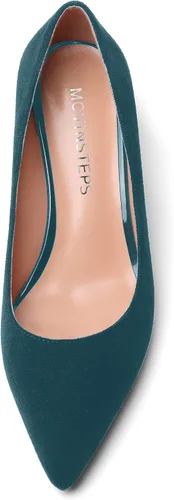 Vista 3 de Zapatos de tacón bajo con cuña para mujer, con puntera puntiaguda, de 2 pulgadas