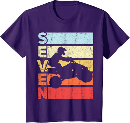 Vista 29 de ATV 7th Birthday Party ATV 4 Wheeler - Camiseta de cumpleaños temática cuádruple Negro