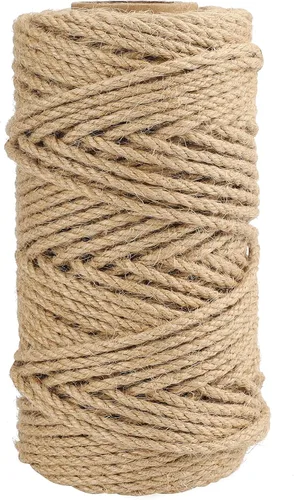 Vista 8 de joycraft Cuerda de yute de 0.315 pulgadas, cuerda de yute fuerte y resistente, cuerda de cáñamo decorativa marrón para obras de arte, jardinería