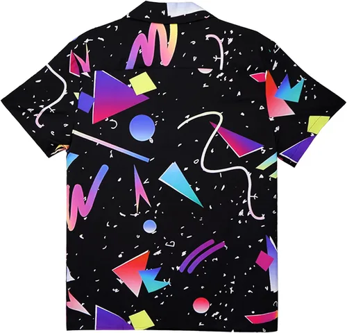Vista 3 de Vodetik Camisas hawaianas de los años 80 y 90 para hombre, 2024, de verano, casual, retro, divertidas, con botones, de manga corta, vintage, fiesta