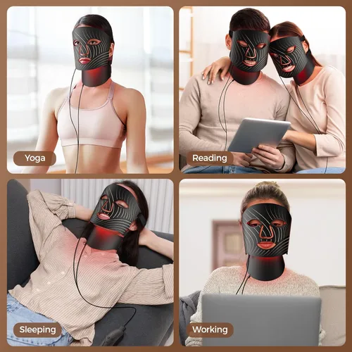 Vista 10 de Terapia de luz roja para cara, terapia de luz de máscara facial LED