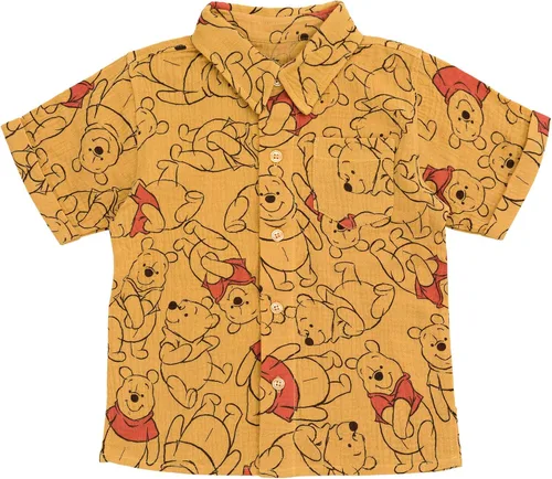 Vista 3 de Disney Winnie the Pooh Mickey Mouse - Camisa hawaiana con botones y pantalones cortos para recién nacidos hasta niños pequeños