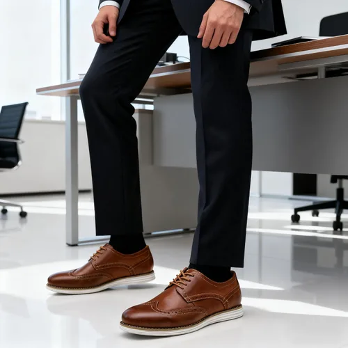 Vista 7 de Vostey Zapatos de vestir para hombre, zapatos de vestir casuales de cuero para hombres, zapatos Oxford de negocios de cuero para hombres