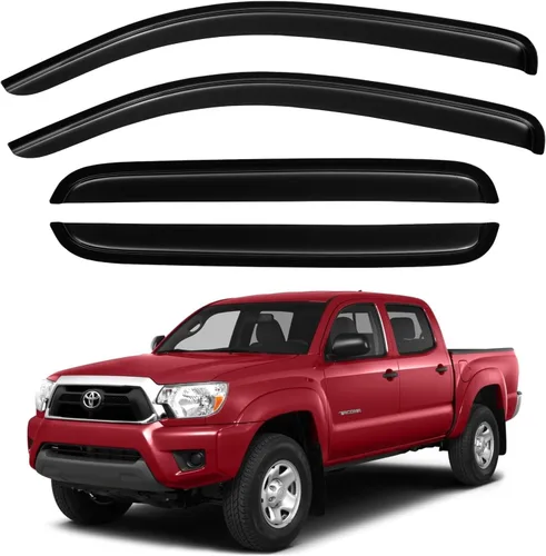 Vista 218 de YQAUTEC - Viseras para ventana, protectores contra la lluvia, compatibles con Subaru WRX 2015-2021, deflectores de viento para ventanas, viseras
