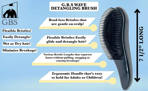 Vista 2 de G.B.S Cepillo desenredante para mujeres y niñas, cepillo desenredante para cabello seco y húmedo para todo tipo de cabello, elimina enredos y nudos