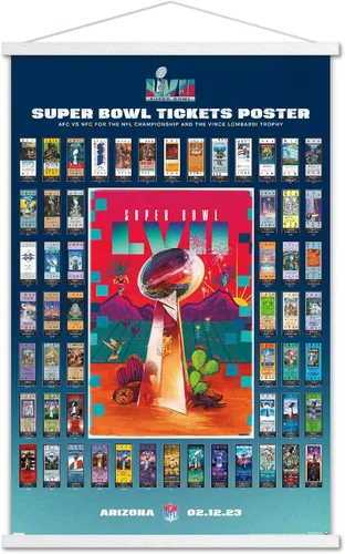 Vista 8 de Trends International NFL League - Póster de pared de collage de boletos LVII con marco magnético