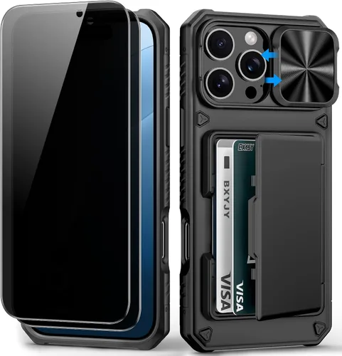 Vista 70 de BXYJY Funda tipo cartera para iPhone 15 Pro, tarjetero (4-5 tarjetas)