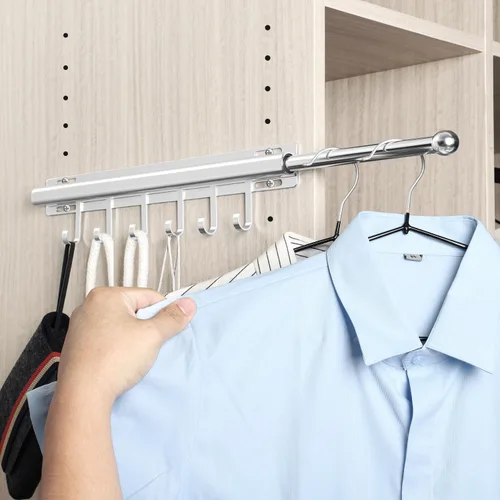Vista 16 de BaiNong Barra de valet de 12 pulgadas para armarios Barra de valet extraíble para armario Deslizante en negro Barra de colgar extraíble para ropa