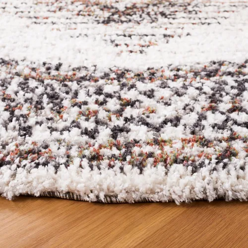 Vista 3 de SAFAVIEH Jericho Shag Collection - Alfombra de pasillo, 2 pies 3 pulgadas x 6 pies, color negro y óxido, no desprende pelusa y de fácil cuidado, 1.2