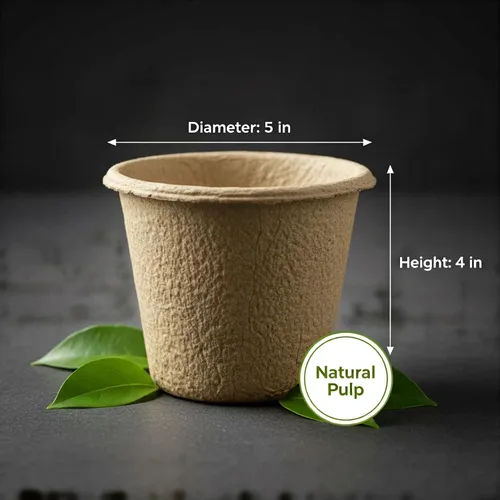 Vista 2 de Paquete de 20 macetas de turba de 5 pulgadas con 20 etiquetas para plantas, macetas biodegradables con agujeros de drenaje, macetas de vivero
