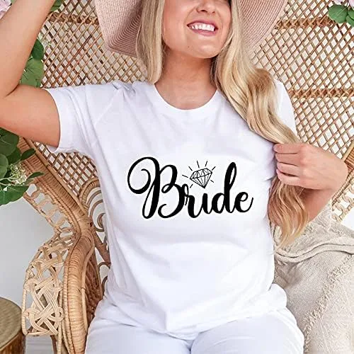 Vista 6 de Novia y dama de honor camiseta fiesta de novia despedida de soltera propuesta de dama de honor equipo de regalo novia tribu I Do tribu boda