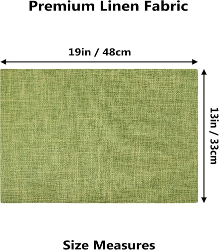 Vista 172 de Demetex - Juego de 4 manteles individuales de mesa de estilo rústico, resistentes al calor, de lino, lavables, de tela, manteles individuales