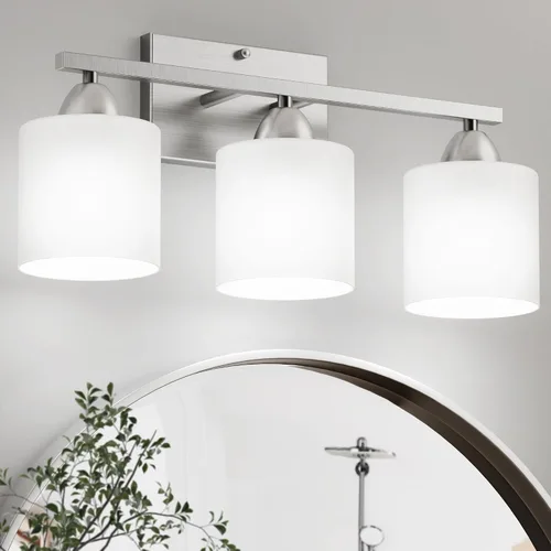 Vista 12 de Luces de baño negras sobre espejo, lámpara de tocador anti-óxido para baño, moderna lámpara de pared de 2 luces para sala de estar, base estándar