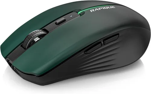 Vista 13 de RAPIQUE Ratón Inalámbrico Bluetooth - (BT1/BT2+USB) Tri-Modo de Alto Rendimiento, Recargable, Clic Silencioso, Compatibilidad Multi-Dispositivo