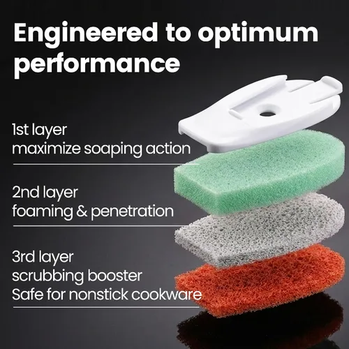 Vista 3 de Gourmet Easy Dishwand Sponge Refills for Soap Dispenser, Non-Scratch, 3Pack