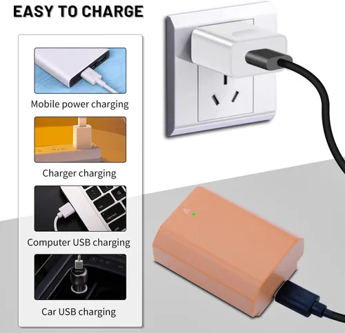 Vista 6 de Batería USB-C NP-FZ100 para Sony A7iv, A7iii, A7C, A6600, A6700, FX3, FX30, ZV-E1, A9, Alpha 9, Alpha 9S, A9S, A7RIII, A7RIV, A7RV, A7Siii, FX3