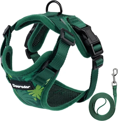 Vista 32 de Dooradar Juego de arnés y correa para gato, chaleco ajustable seguro a prueba de escapes, para caminar, chaqueta de malla suave y transpirable