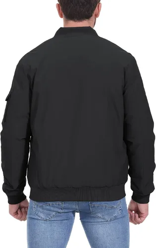 Vista 6 de BASUDAM Chaqueta bomber acolchada impermeable con múltiples bolsillos para hombre, abrigo de invierno alternativo